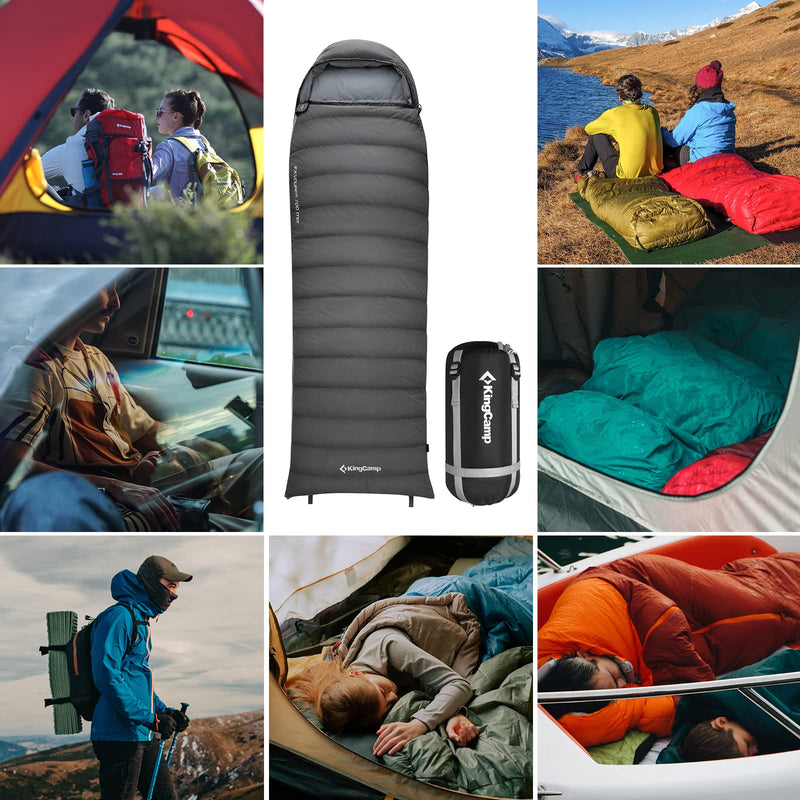Load image into Gallery viewer, KingCamp Lightweight Down Sleeping Bag-Envelope With Hood
