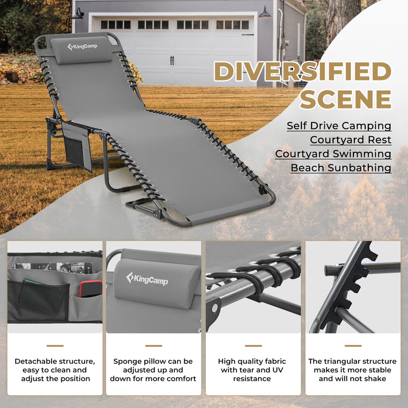 Load image into Gallery viewer, KingCamp 5 Position Outdoor Chaise Lounge Chair
