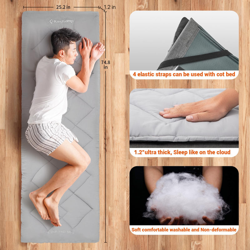 Load image into Gallery viewer, KingCamp Padded Mat Camp Pad Grey
