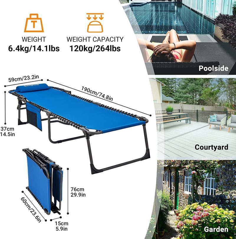 Load image into Gallery viewer, KingCamp BERLIN Classic Adjustable Cot Lounge Chair
