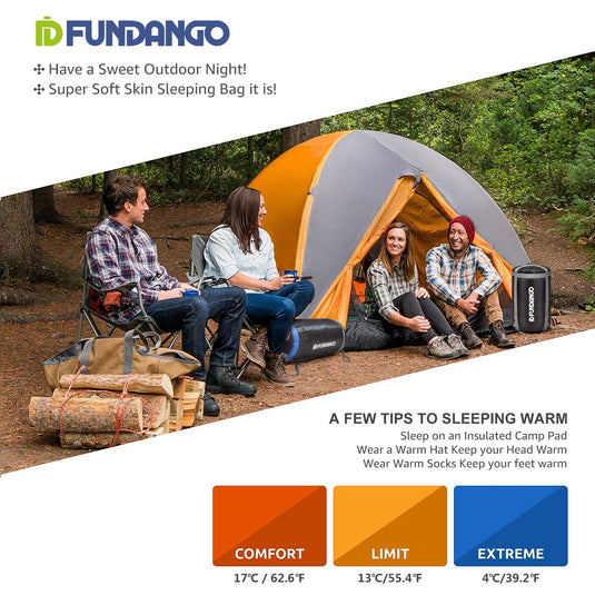 FUNDANGO 3-in-1 XL Queen Double Sleeping Bag with 2 Pillows