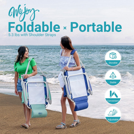 WEJOY Portable Adjustable Beach Chair Set of 2