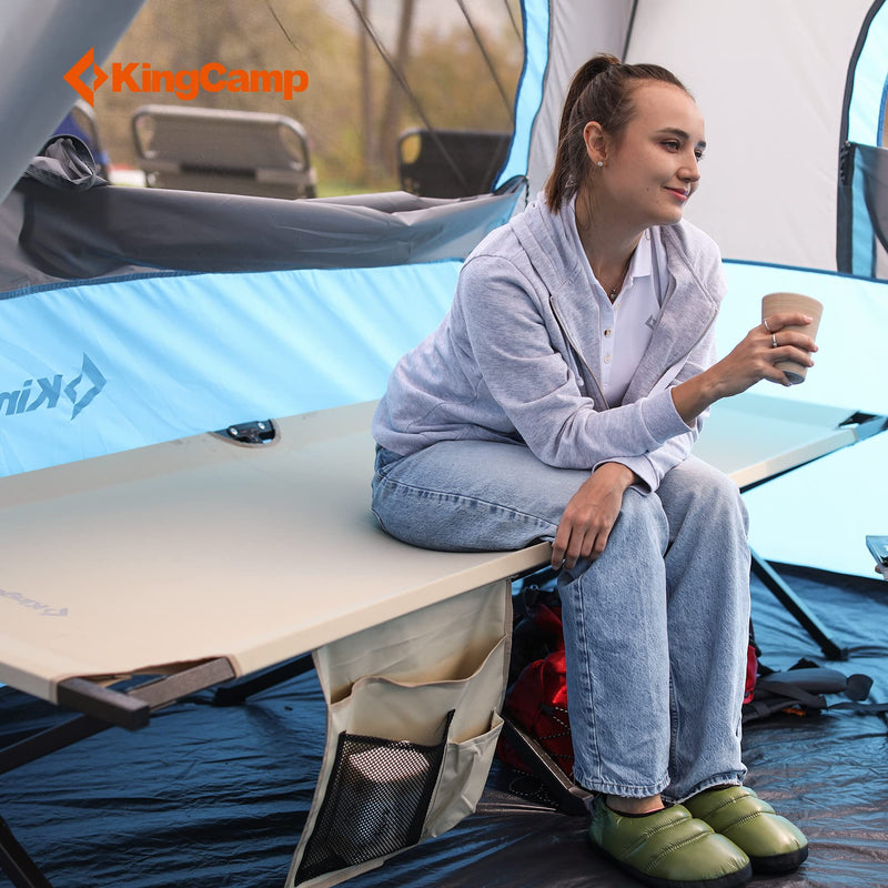 Load image into Gallery viewer, KingCamp BANYAN Steel Army Cot L Family Comfort Bed Green
