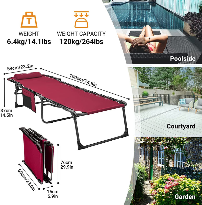 Load image into Gallery viewer, KingCamp Adjustable Cot Lounge Chair
