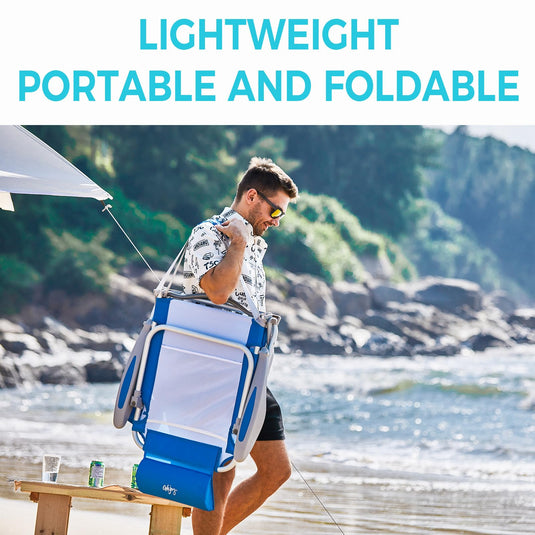 WEJOY Adjustable 4 Positions Beach Chair Set of 2