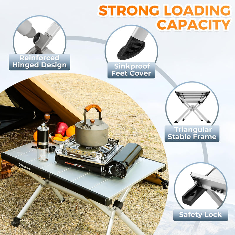 Load image into Gallery viewer, KingCamp Camping Table Aluminum Roll-Up Table
