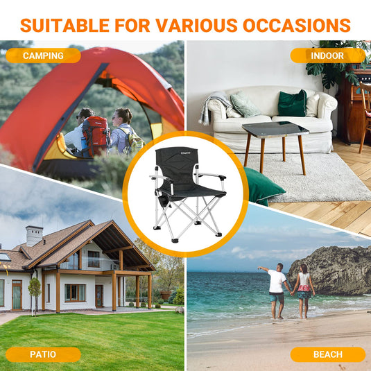 KingCamp CANNA HARD Compact Camp Chair Aluminum Hard Armrest