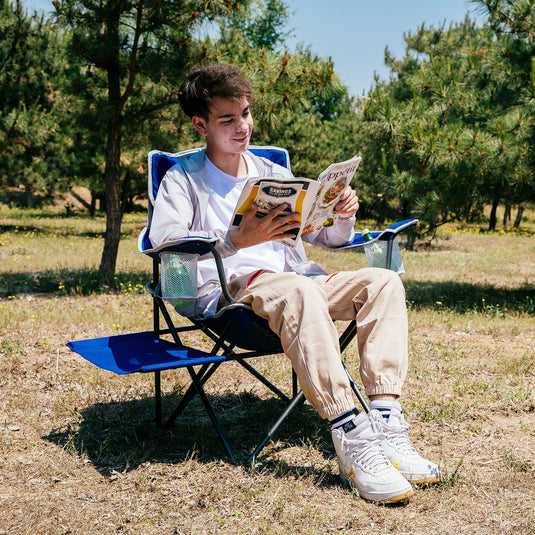 FUNDANGO Arm Chiar Plus Spacious Armchair Folding Camping Chair Strong and Stable