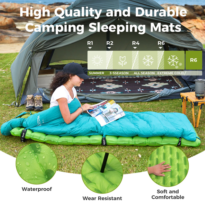 Load image into Gallery viewer, ATEPA Ultralight Insulated Sleeping Pad R Value 6
