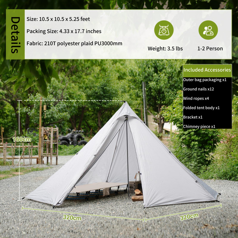 Load image into Gallery viewer, ATEPA BRESCIA 1-Person Ultralight Camping Tent with Stove Jack
