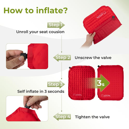 ATEPA BUBBLE 5.0 Trail Seat Inflatable Seat Cushion AA2002 Red
