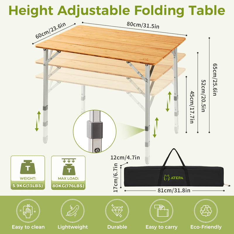 Load image into Gallery viewer, ATEPA Bamboo Table 8060 Coffee Table Picnic Table
