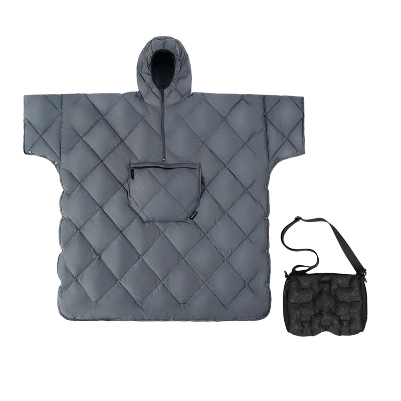 Load image into Gallery viewer, ATEPA Camping Comfort Bundle: Inflatable Airbag Messenger Bag &amp; Eco-Down Poncho Blanket
