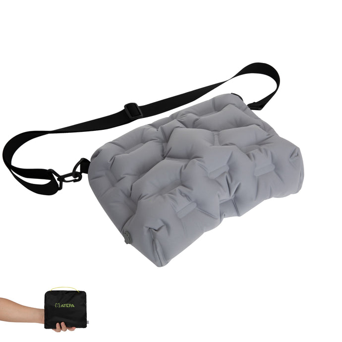ATEPA Cloud AirBag – Ultra-Light Inflatable Shoulder Bag, Pillow, Lumbar Support & Cushion Grey