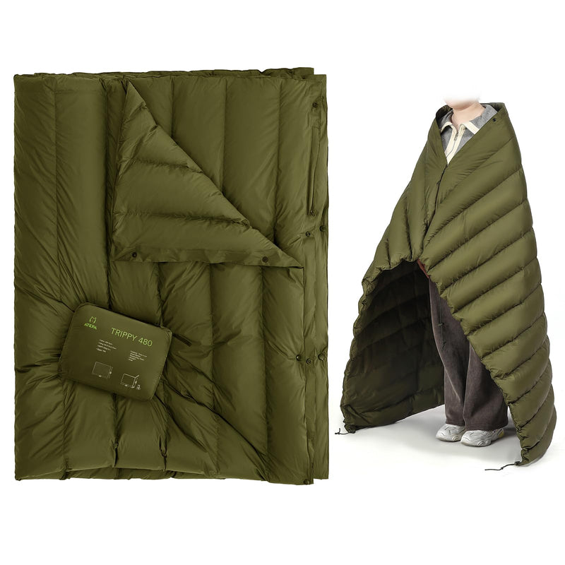 Load image into Gallery viewer, ATEPA Down Blanket TRIPPY 480 Waterproof Wearable Compact Blanket
