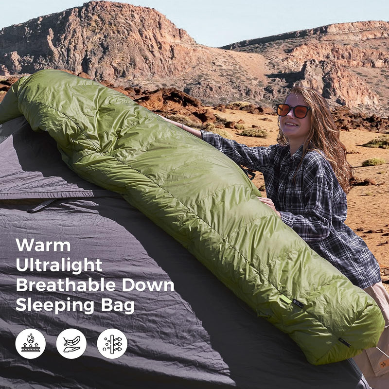 Load image into Gallery viewer, ATEPA Elements 450 Coldmaster™ Mummy Sleeping Bag 42.8°F to 8.6°F Breathable Down Sleeping Bags
