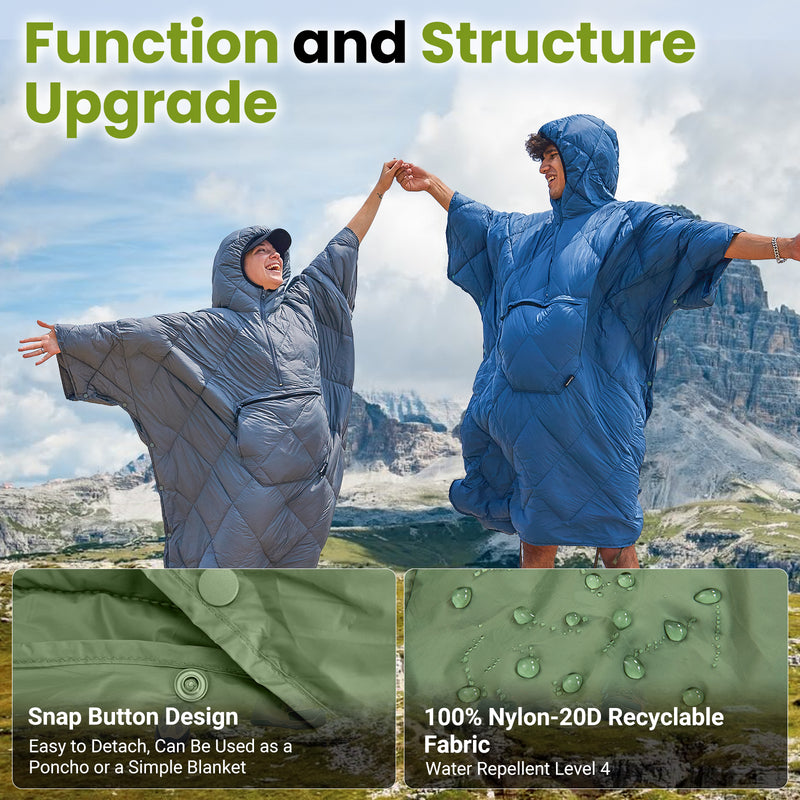 Load image into Gallery viewer, ATEPA Honcho Poncho Grey with Recyclable Fabric
