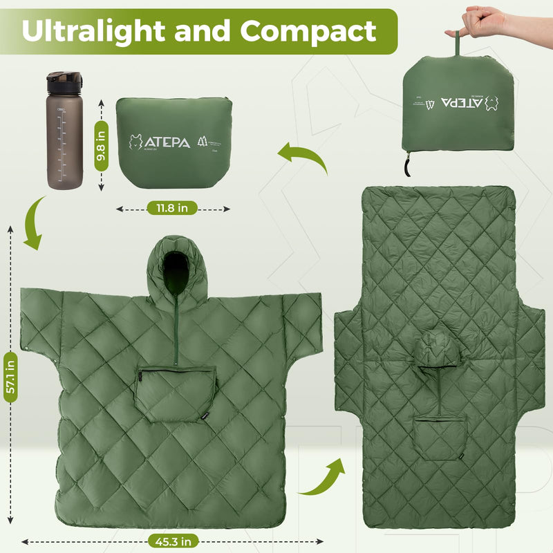 Load image into Gallery viewer, ATEPA Honcho Poncho Green Compact
