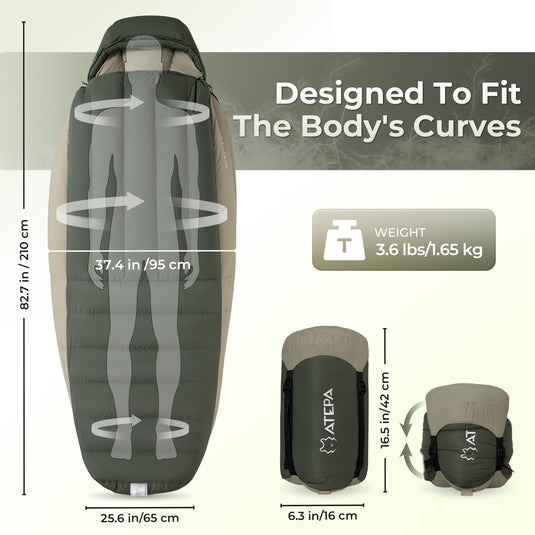 ATEPA PROMOTER 850 Ultra-Light Down Mummy Sleeping Bag_06