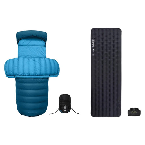 ATEPA Premium Sleep System Bundle – 4-Season Down Sleeping Bag & R-6.6 Pad