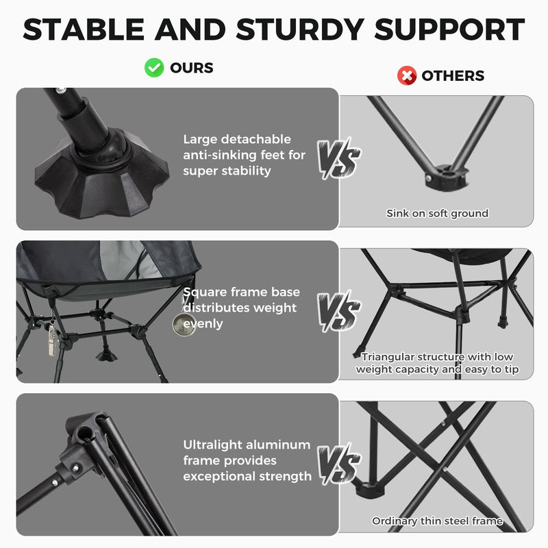 Load image into Gallery viewer, ATEPA Ultralight Backpacking Chair - 440lb Capacity, Compact Folding Camp Chair with Side Pocket for Hiking, Camping, Festivals &amp; Outdoor Concerts
