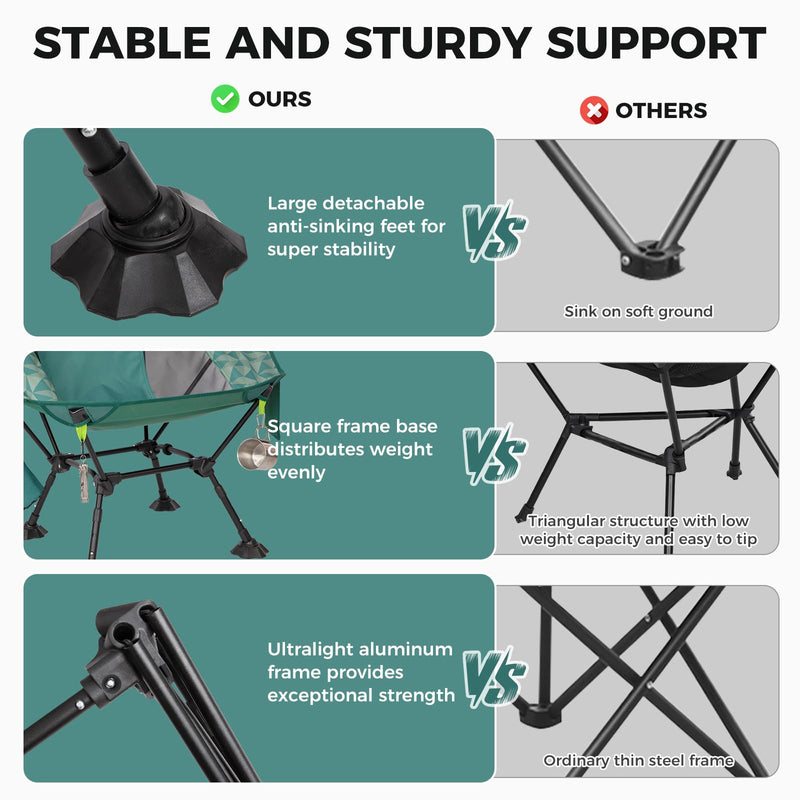 Load image into Gallery viewer, ATEPA Ultralight Backpacking Chair - 440lb Capacity, Compact Folding Camp Chair with Side Pocket for Hiking, Camping, Festivals &amp; Outdoor Concerts
