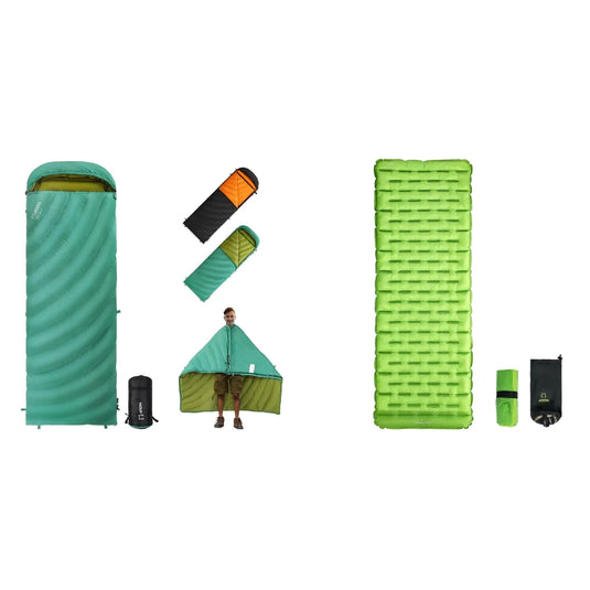 ATEPA Ultralight Cold-Weather Camping Bundle – Premium Down Sleeping Bag & High R-Value Insulated Sleeping Pad