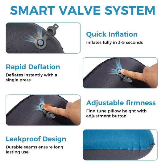 ATEPA Ultralight Inflatable Camping Pillow Blue