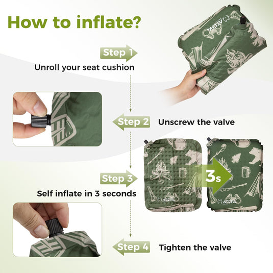 ATEPA BUBBLE 5.0 Trail Seat Inflatable Seat Cushion Self Inflate in 3 Seconds