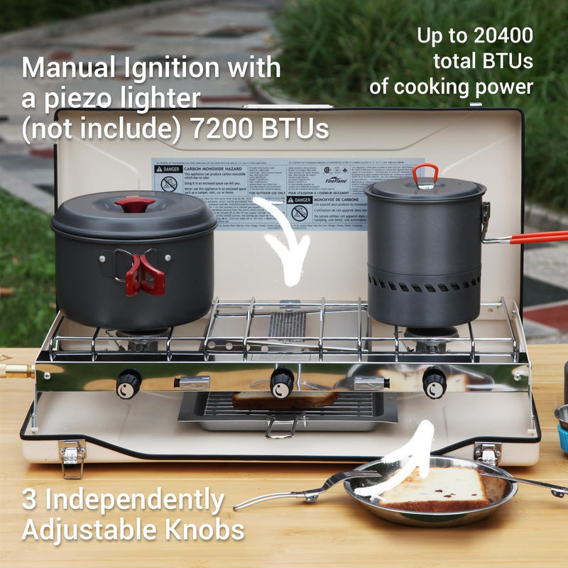 Load image into Gallery viewer, FINEFLAME Portable 3-Burner Camping Stove
