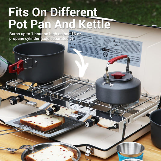 FINEFLAME Portable 3-Burner Camping Stove