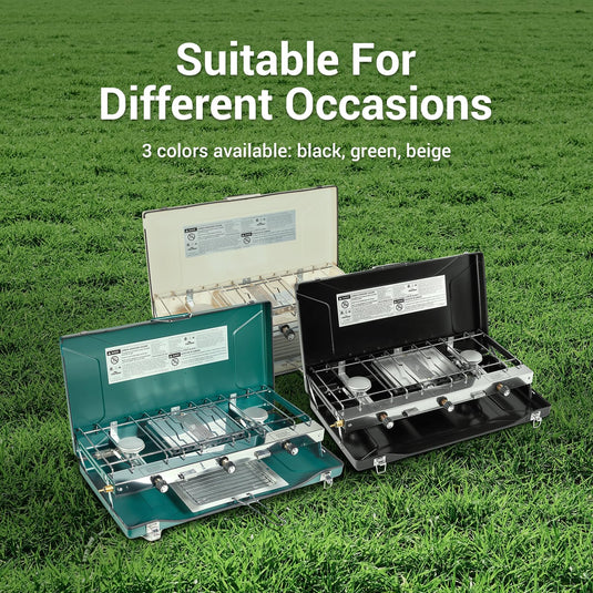 FINEFLAME Portable 3-Burner Camping Stove