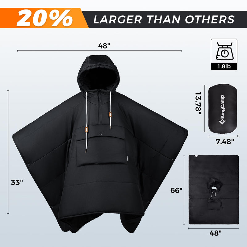 Load image into Gallery viewer, KingCamp Camping Wearable Blanket Poncho
