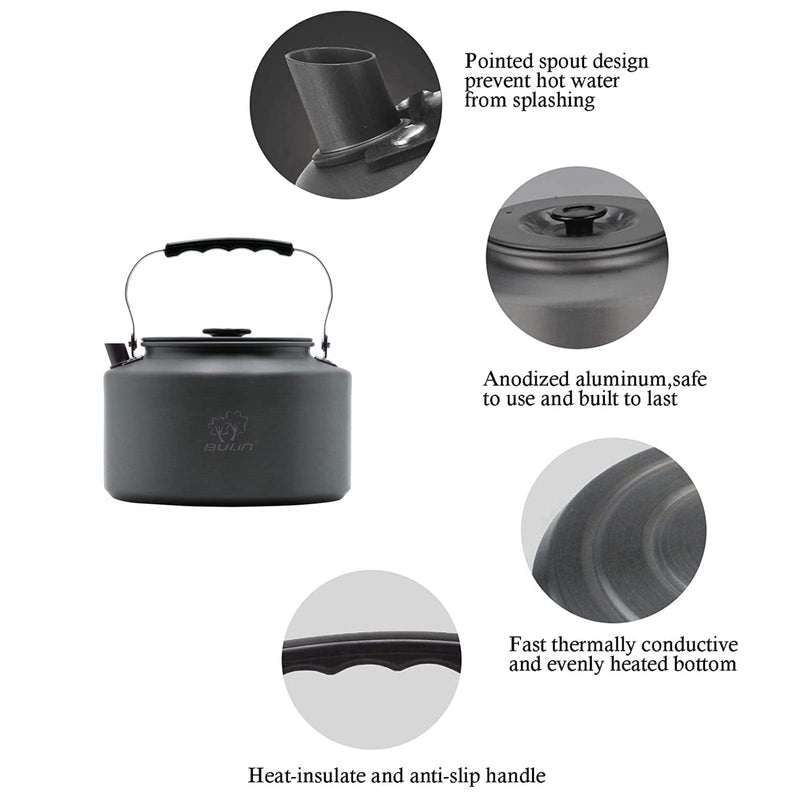 Load image into Gallery viewer, BULIN Hard Anodized Aluminum Camping Kettle 1.6L and 2.2L
