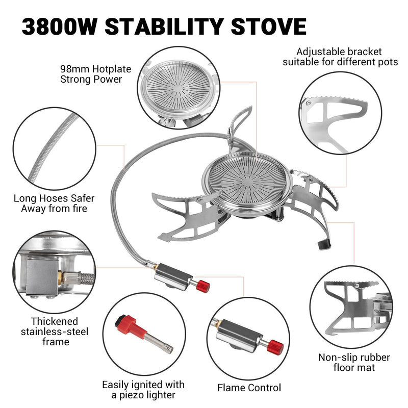 Load image into Gallery viewer, BULIN Burner Camping Gas Stove &amp; Jure Large Camping Pot
