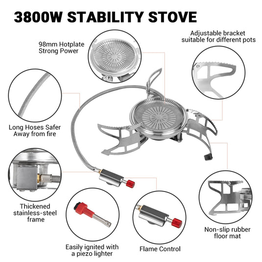 BULIN Burner Camping Gas Stove & Jure Large Camping Pot