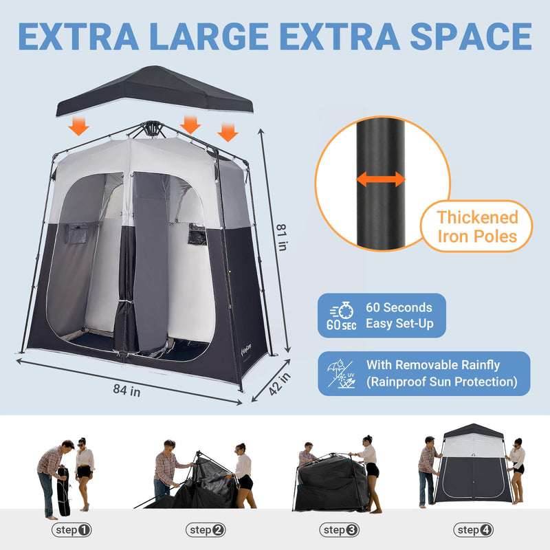 Load image into Gallery viewer, KingCamp MARASUSA Q Portable Instant Pop Up Privacy Shelter 2 Room
