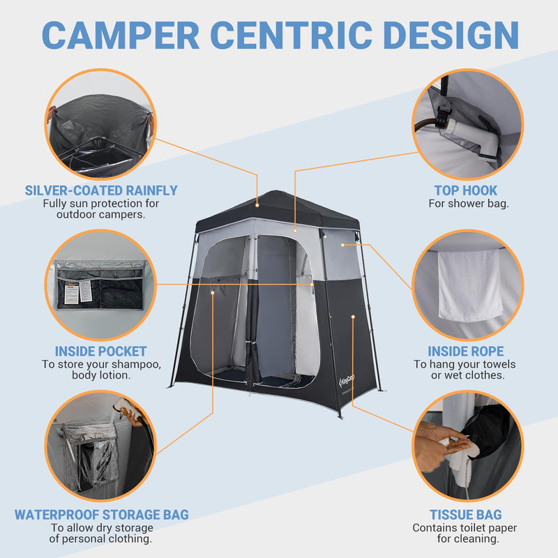 Load image into Gallery viewer, KingCamp Outdoor Shower Tents for Camping Portable Instant Pop Up Privacy Tent
