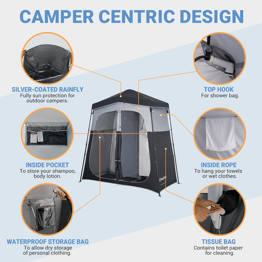 KingCamp Outdoor Shower Tents for Camping Portable Instant Pop Up Privacy Tent