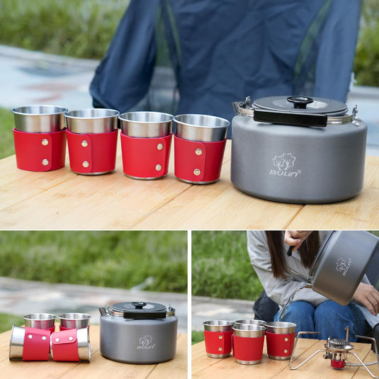 BULIN Kettle 2.2L Camping Kettle Set with 4 Cups