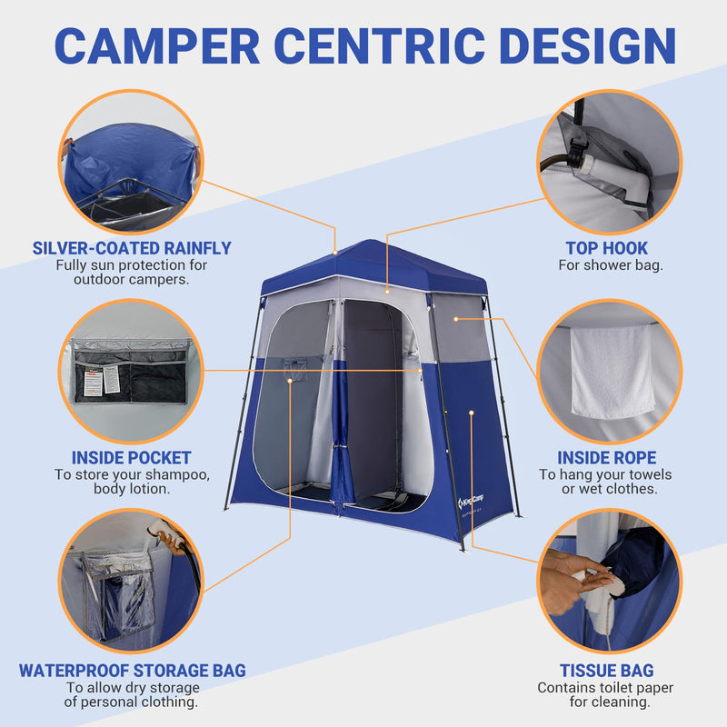 Load image into Gallery viewer, KingCamp Outdoor Shower Tents for Camping Portable Instant Pop Up Privacy Tent
