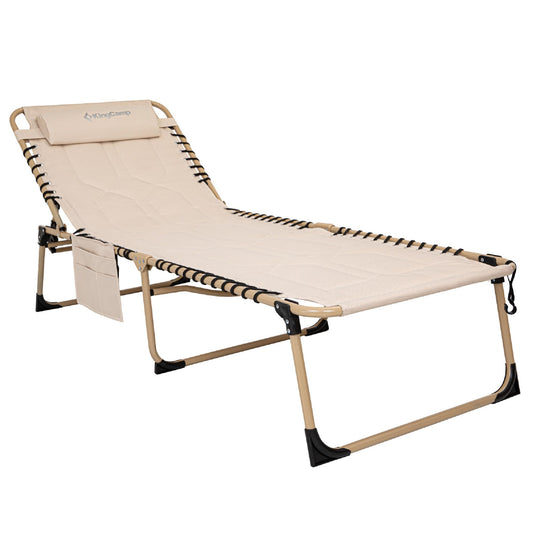 KingCamp Oversized Comfort 3-folding Lounge Chair Easy Fold and Carry