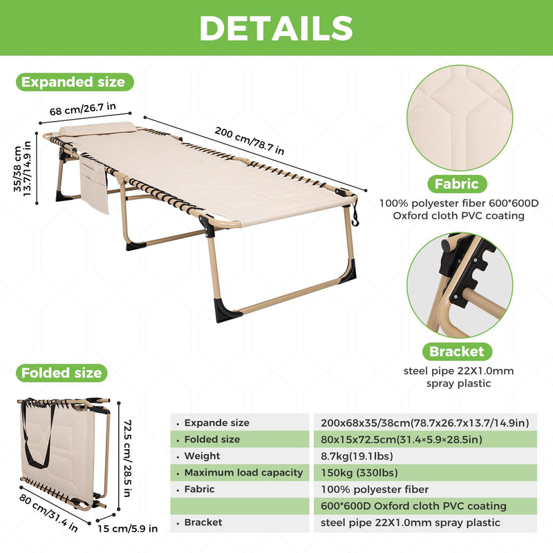 Load image into Gallery viewer, KingCamp Oversized Comfort 3-folding Lounge Chair Easy Fold and Carry
