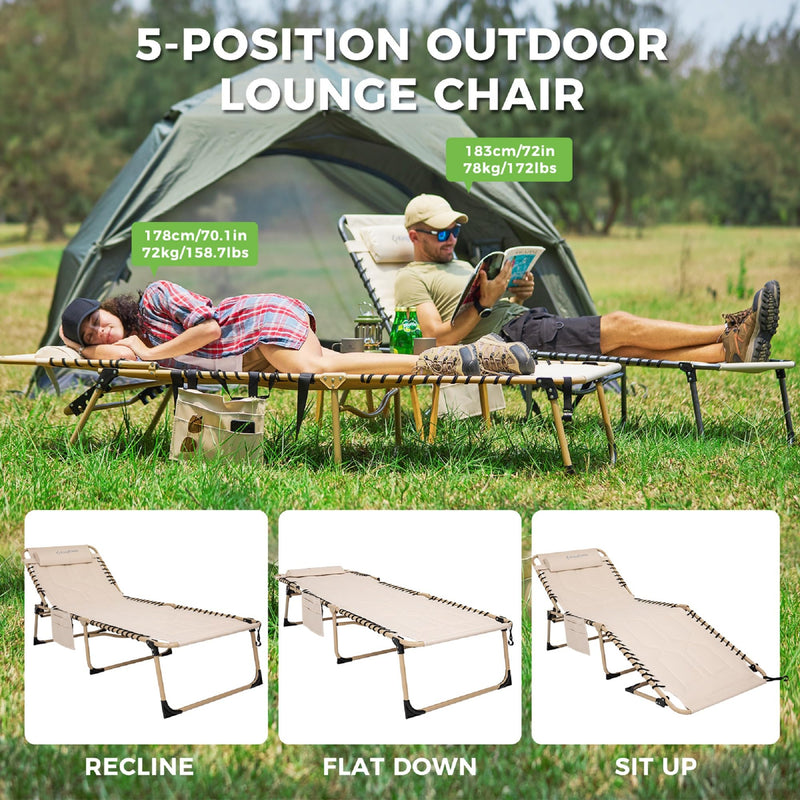 Load image into Gallery viewer, KingCamp Oversized Comfort 3-folding Lounge Chair Easy Fold and Carry
