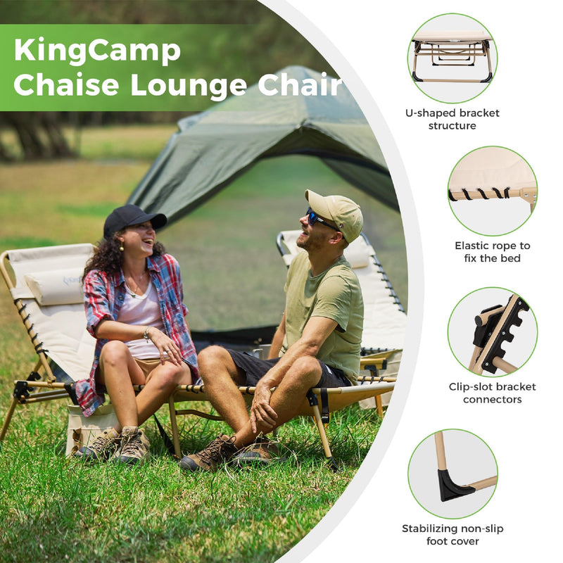 Load image into Gallery viewer, KingCamp Oversized Comfort 3-folding Lounge Chair Easy Fold and Carry
