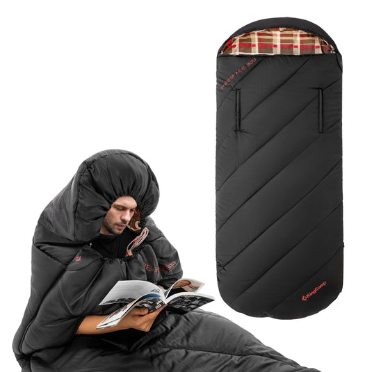KingCamp Freespace 300 Wearable Flannel Sleeping Bag Black