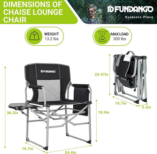 FUNDANGO Portable Director Chair Black