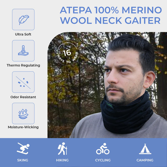 ATEPA Merino Wool Neck Gaiter