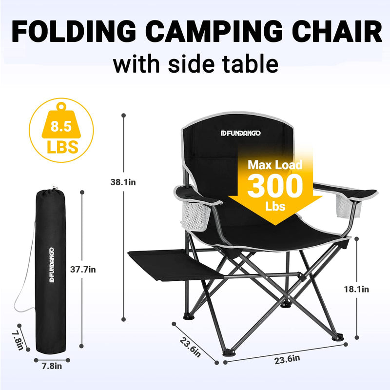 Load image into Gallery viewer, FUNDANGO Arm Chiar Plus Spacious Armchair Folding Camping Chair with Side Table
