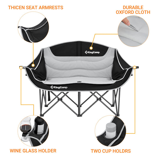 KingCamp Double Sofa Chair Camping Loveseat Durable